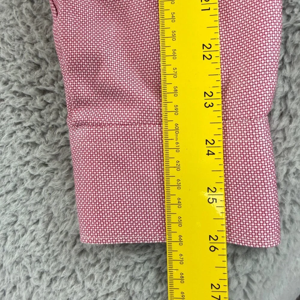 Charles Tyrwhitt Button-Up Dress Shirt Mens Large Pink‎ Extra Slim Fit Non-Iron